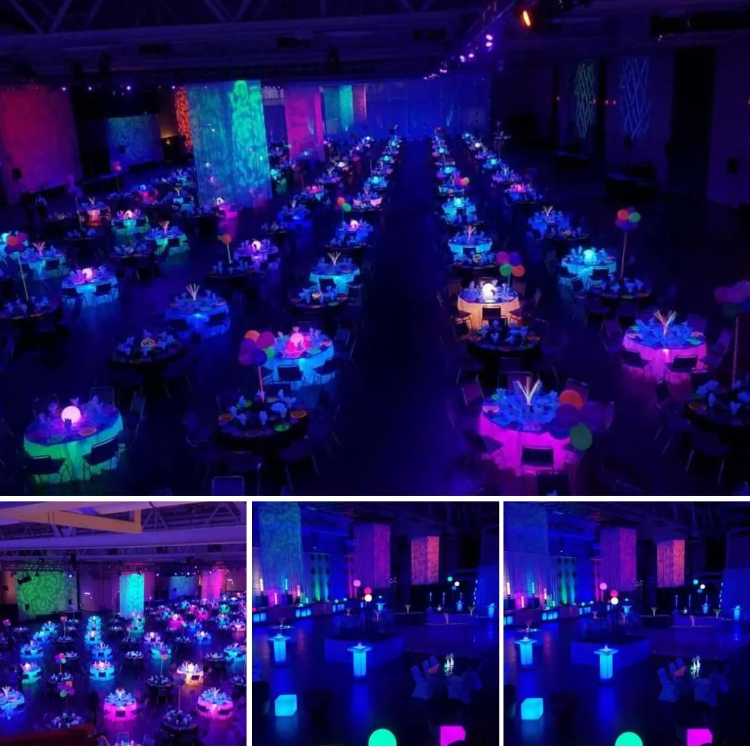 UV Glow party lighting.