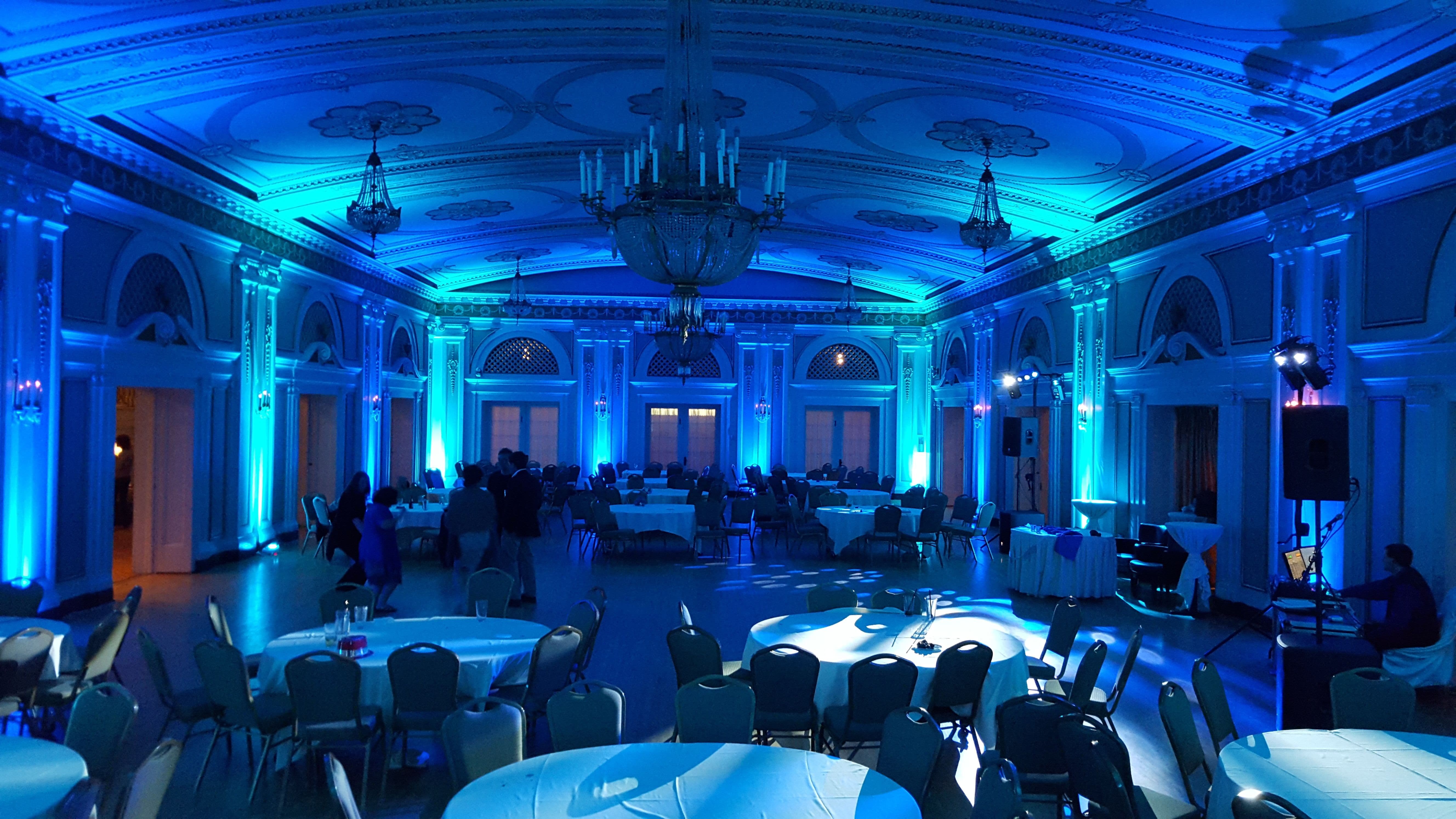 Wedding at Greysolon Ballroom. Up lighting in two tone blue.