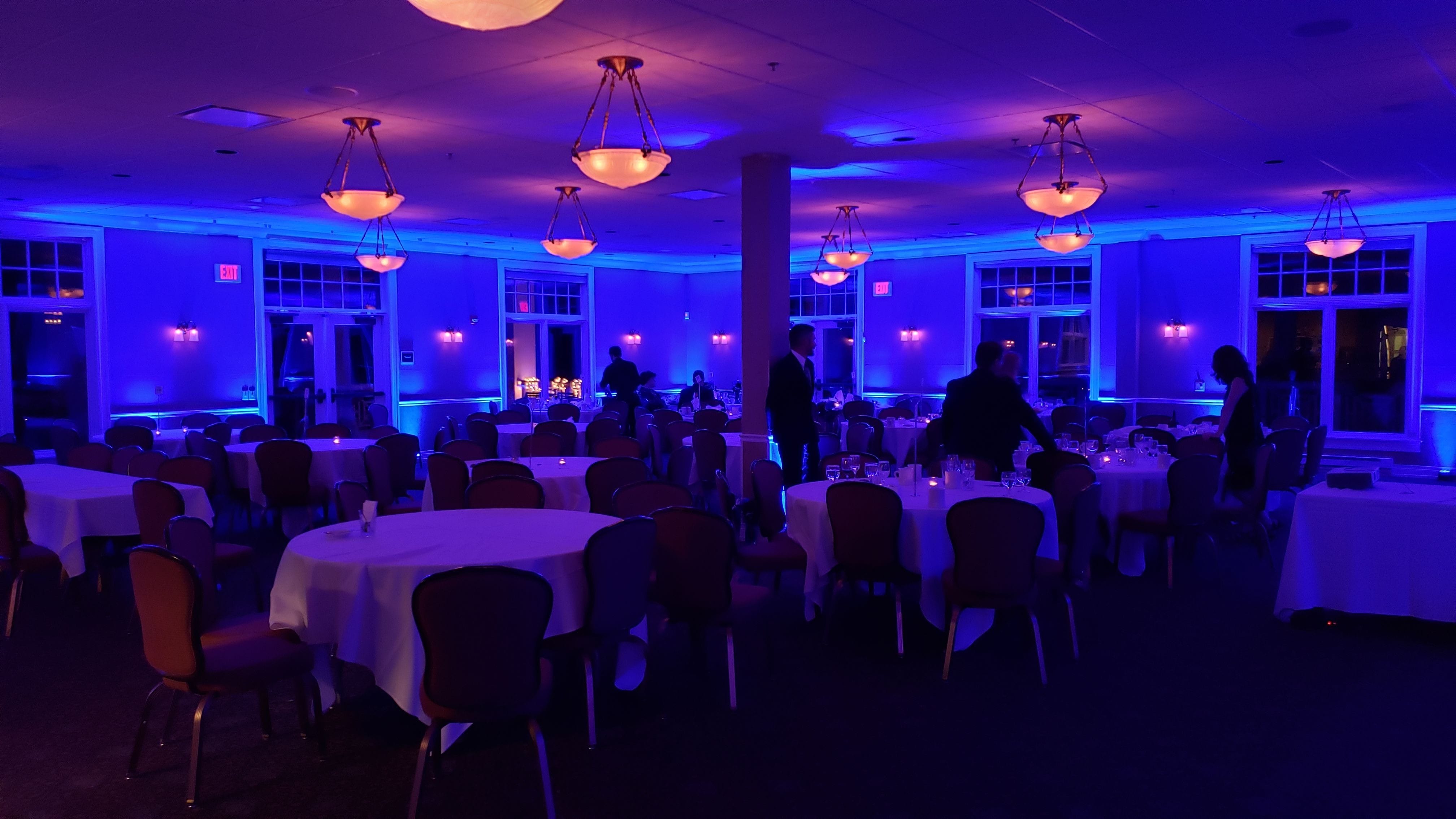 Northland Country Club. Up lighting in blue.