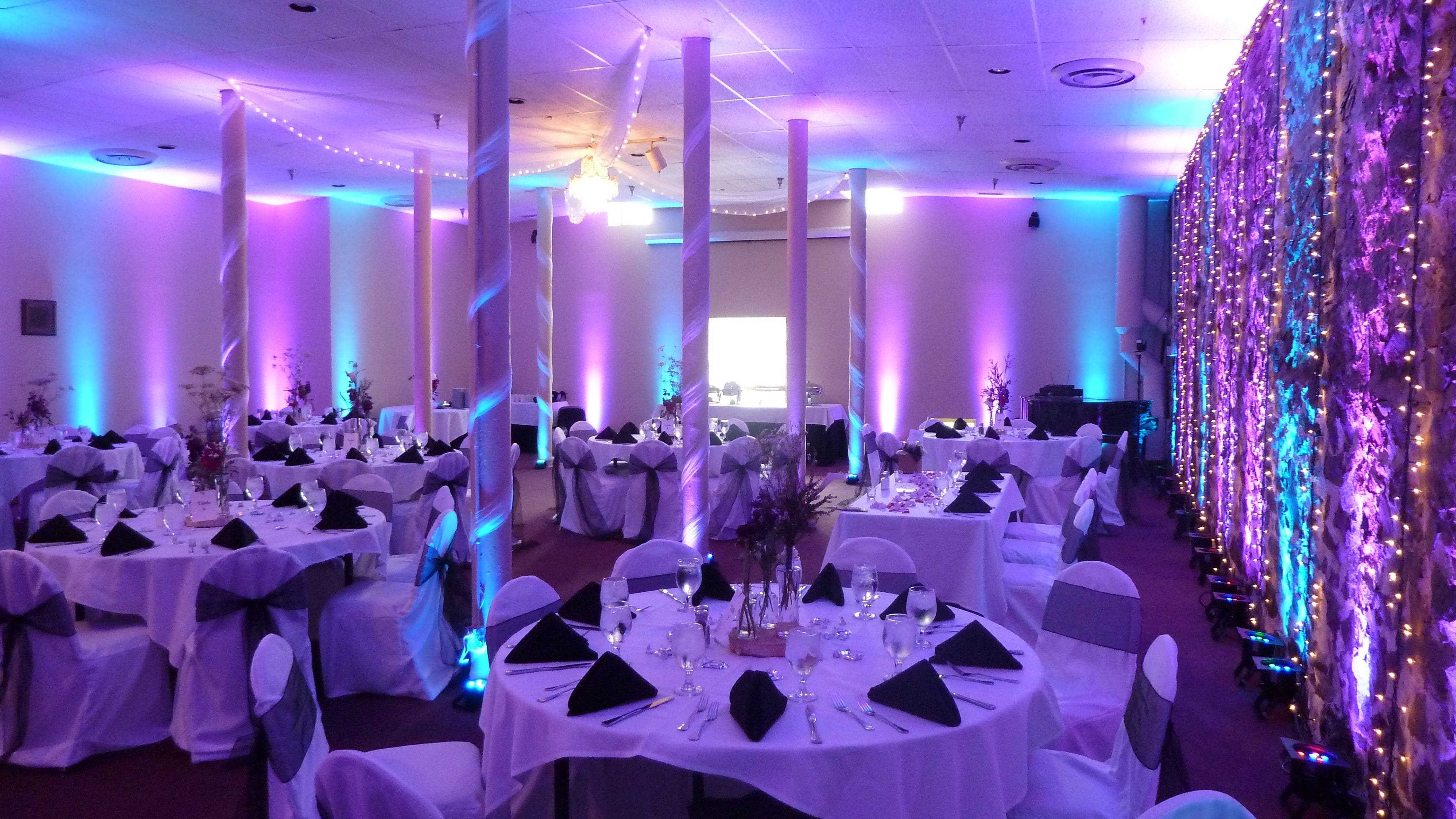 August Fitger room.
Up lighting in purple and teal.
