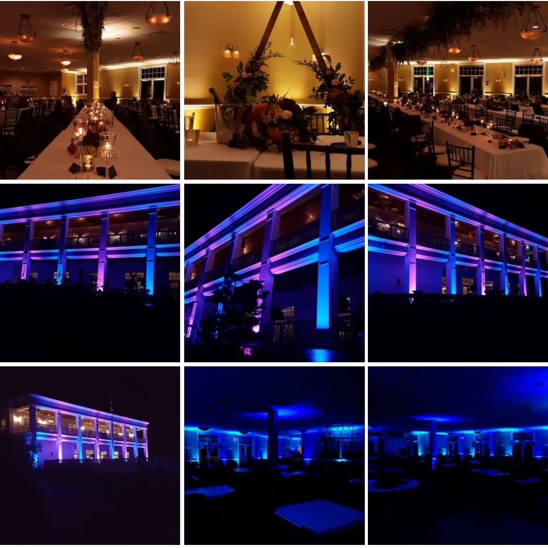 Wedding lighting at the Northland Country Club by Duluth Event Lighting.