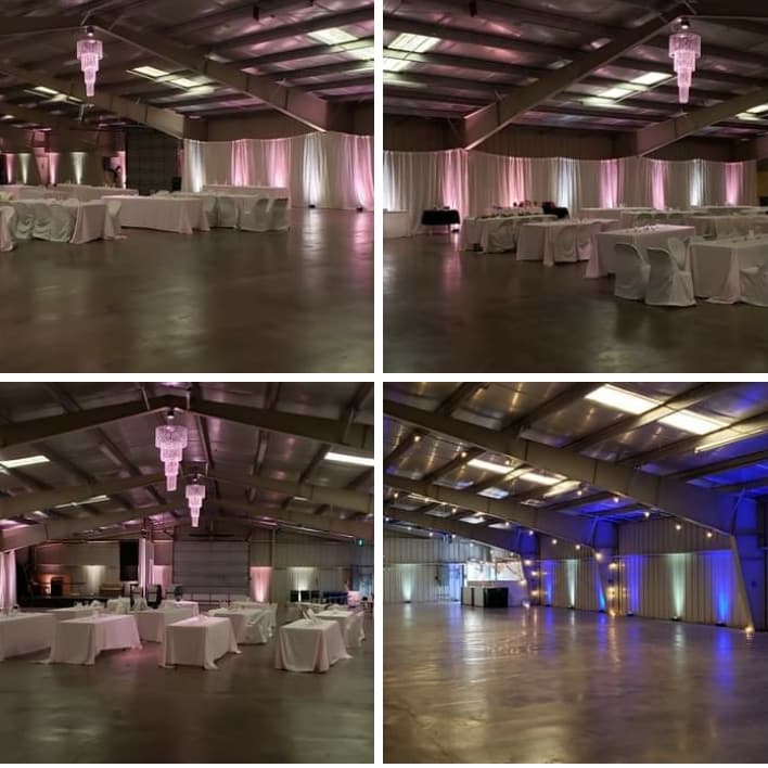 Lake County Fairgrounds wedding lighting by Duluth Event Lighting.