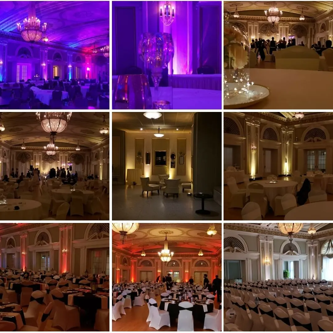 Greysolon Ballroom wedding lighting by Duluth Event Lighting.