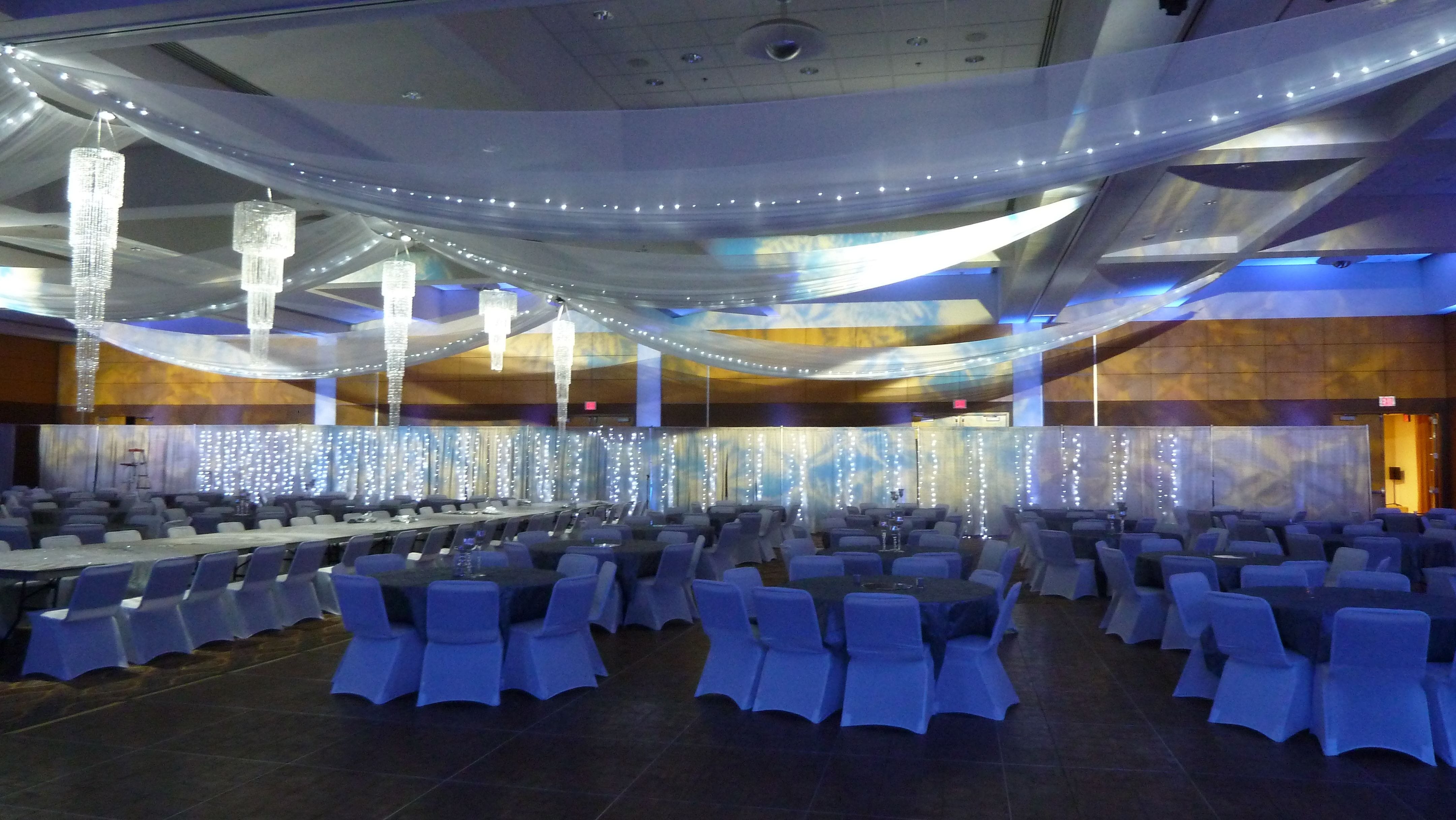 Wedding lighting in the Harbor Side Ballroom at the DECC. Lighting by Duluth Event Lighting with @thevault.