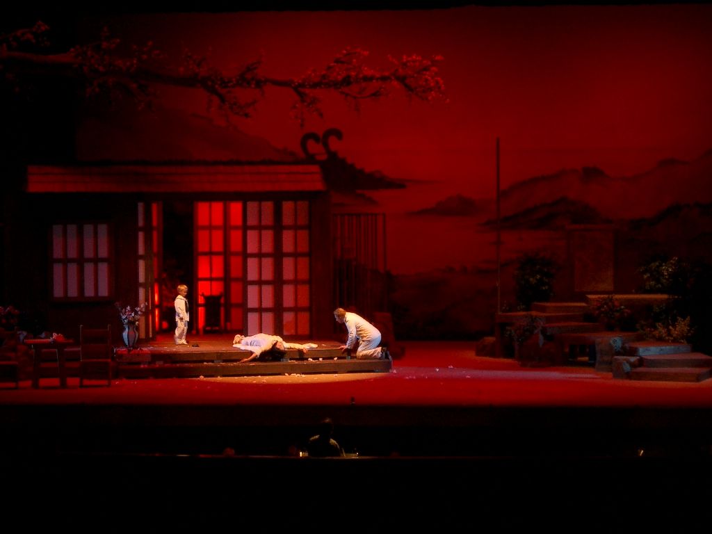 The famous death scene of Madam Butterfly opera.