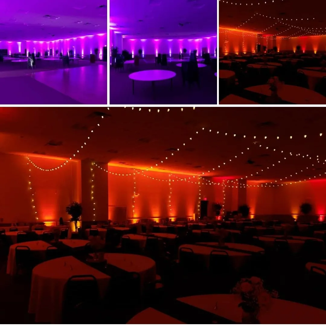 AAD Shrine wedding lighting by Duluth Event Lighting.