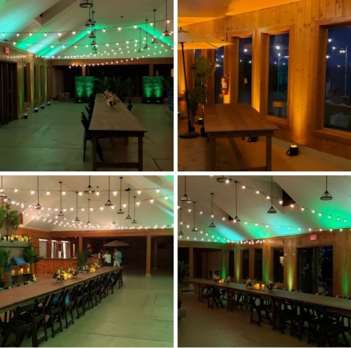 Bistro up lighting at the Park Point Beach House by Duluth Event Lighting
