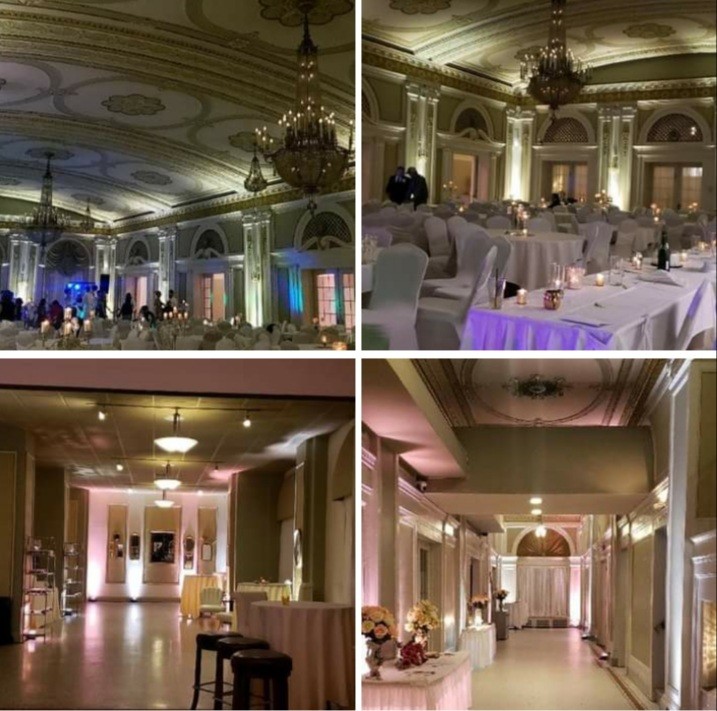 Wedding lighting at Greysolon Ballroom by Duluth Event Lighting.