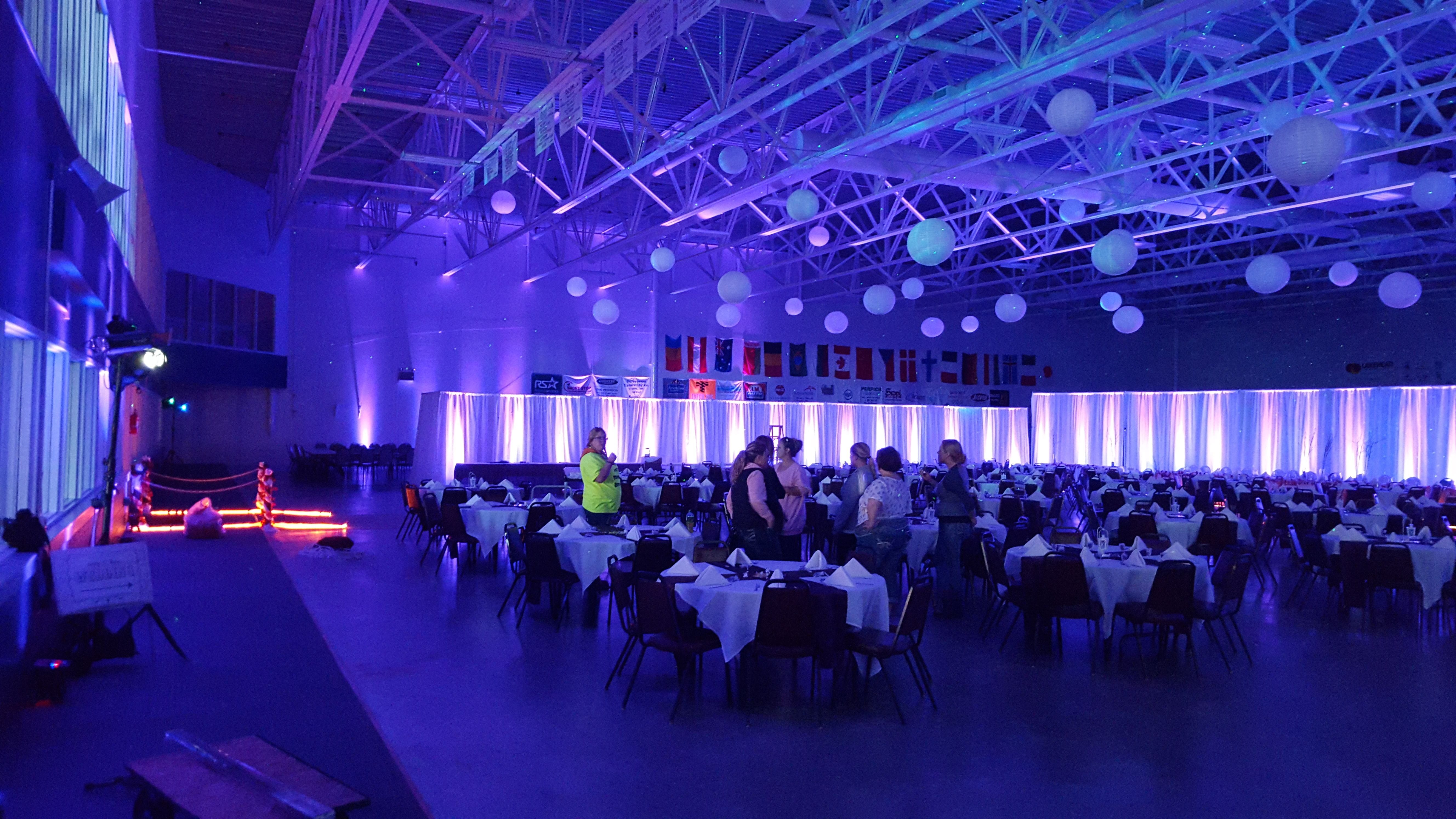 Lighting by Duluth Event Lighting at the Eveleth Curling Club.