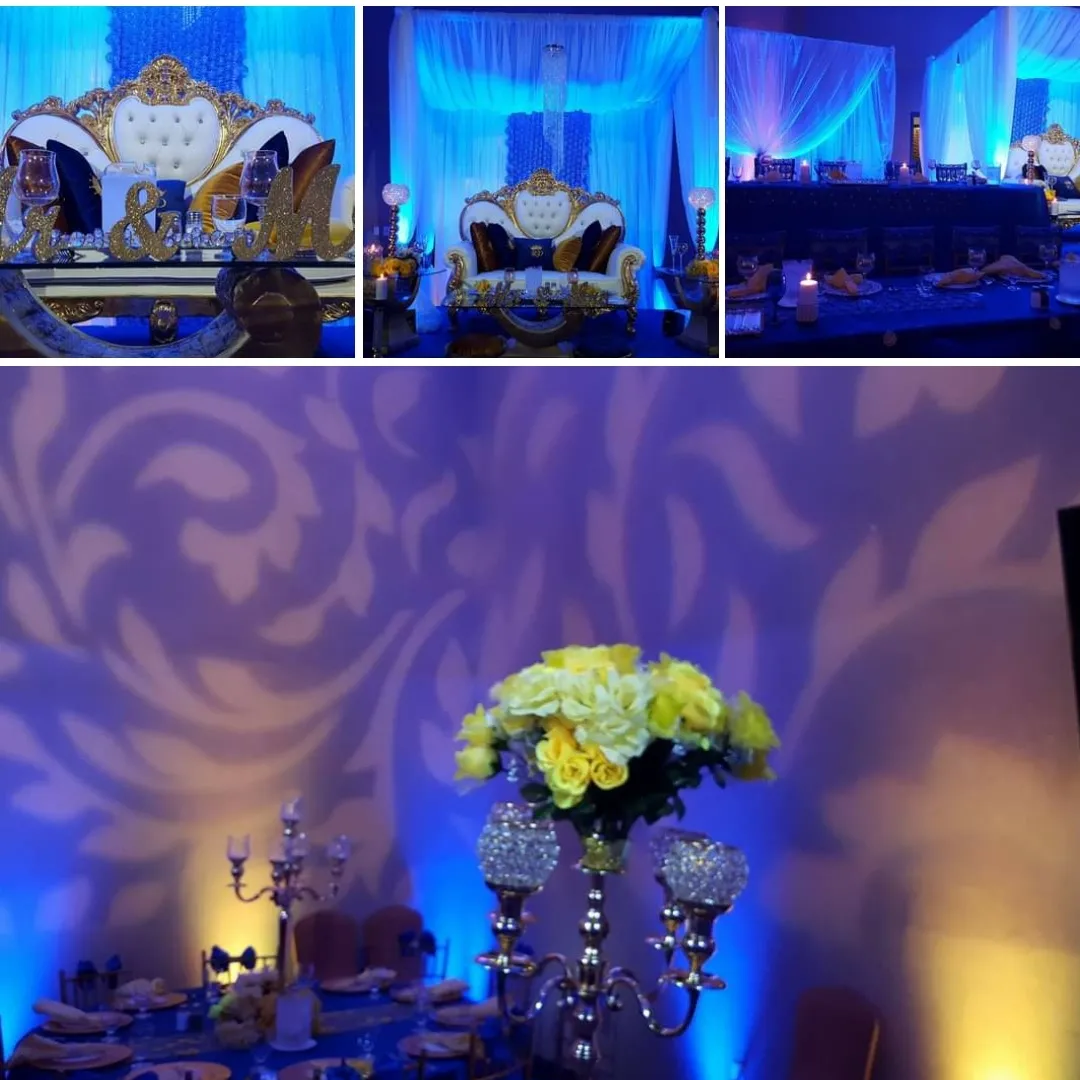 Wedding lighting at the Double tree in Fargo by Duluth Event Lighting.