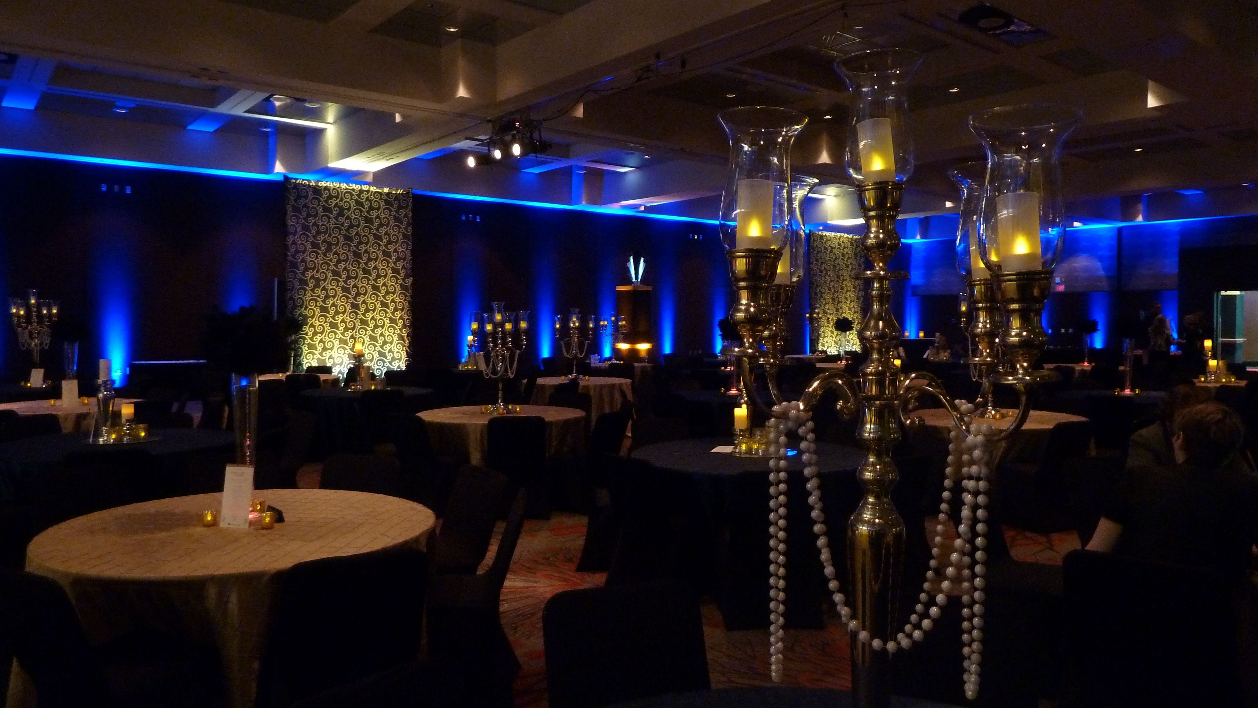 Essentia Health Dinner.
 DECC.
Art Deco themed decor.
Decor by Event Lab LLC, Lighting by Duluth Event Lighting.