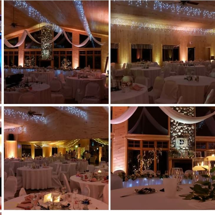 Northern Pines golf and event center wedding lighting by Duluth Event Lighting.